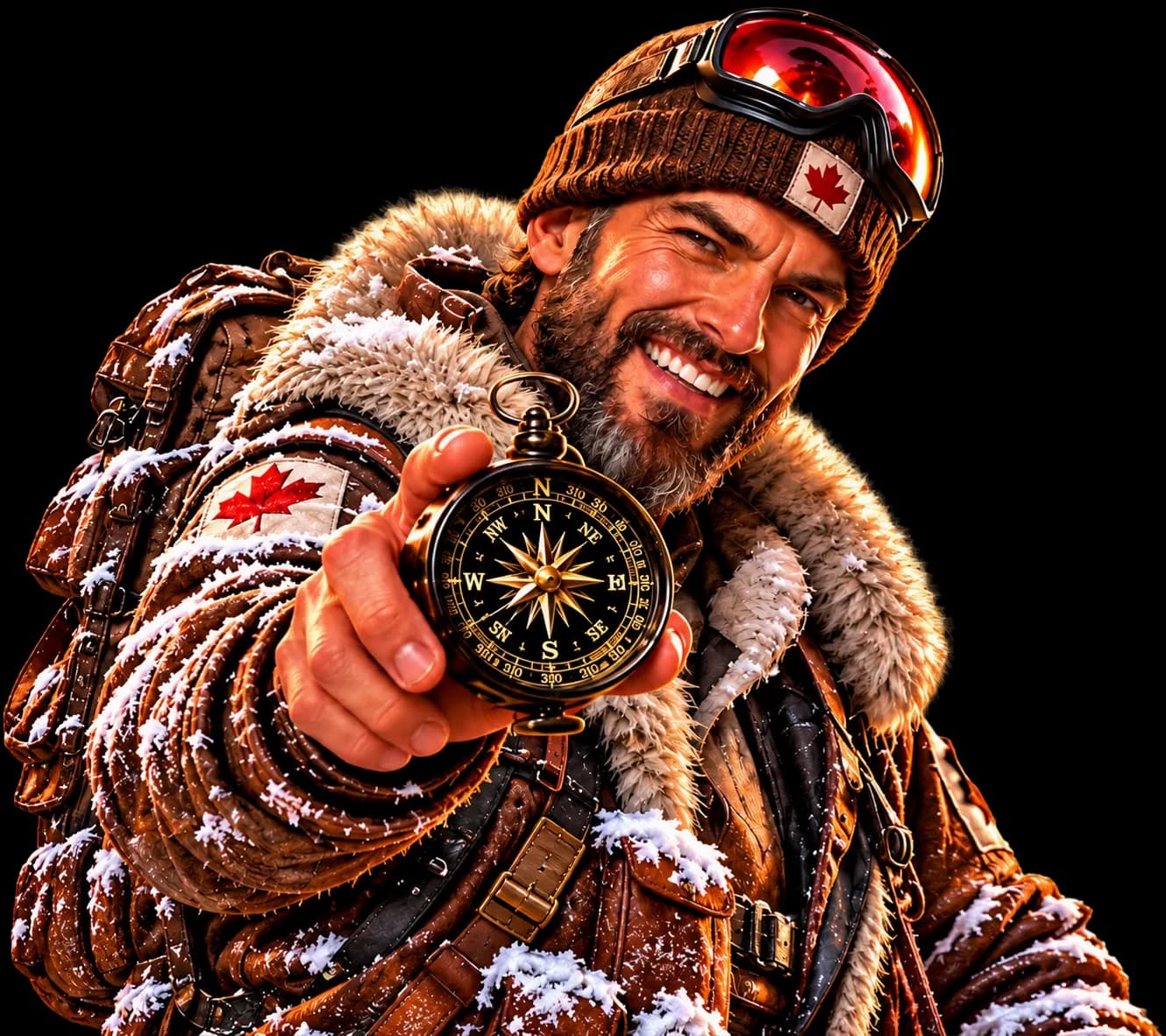 Northern guide holding a compass